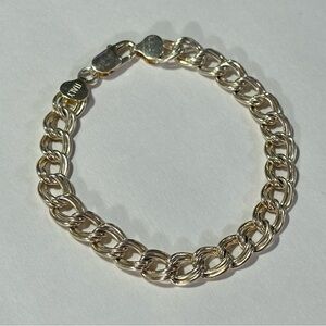8” Sterling 925 Marked Italy Double Curb Chain Bracelet .7 Grams Mens Style